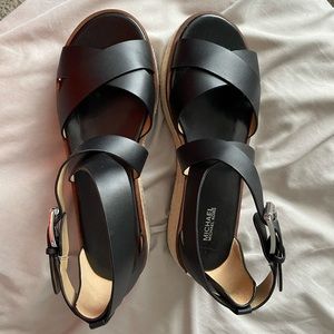 Michael Kors sandals, black, size 9 never worn, always kept in box